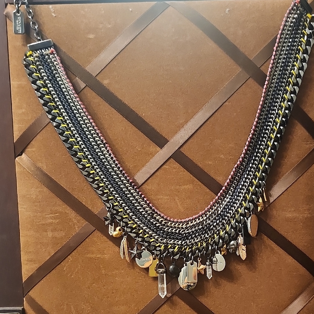 Coach Black and Yellow Statement Necklace